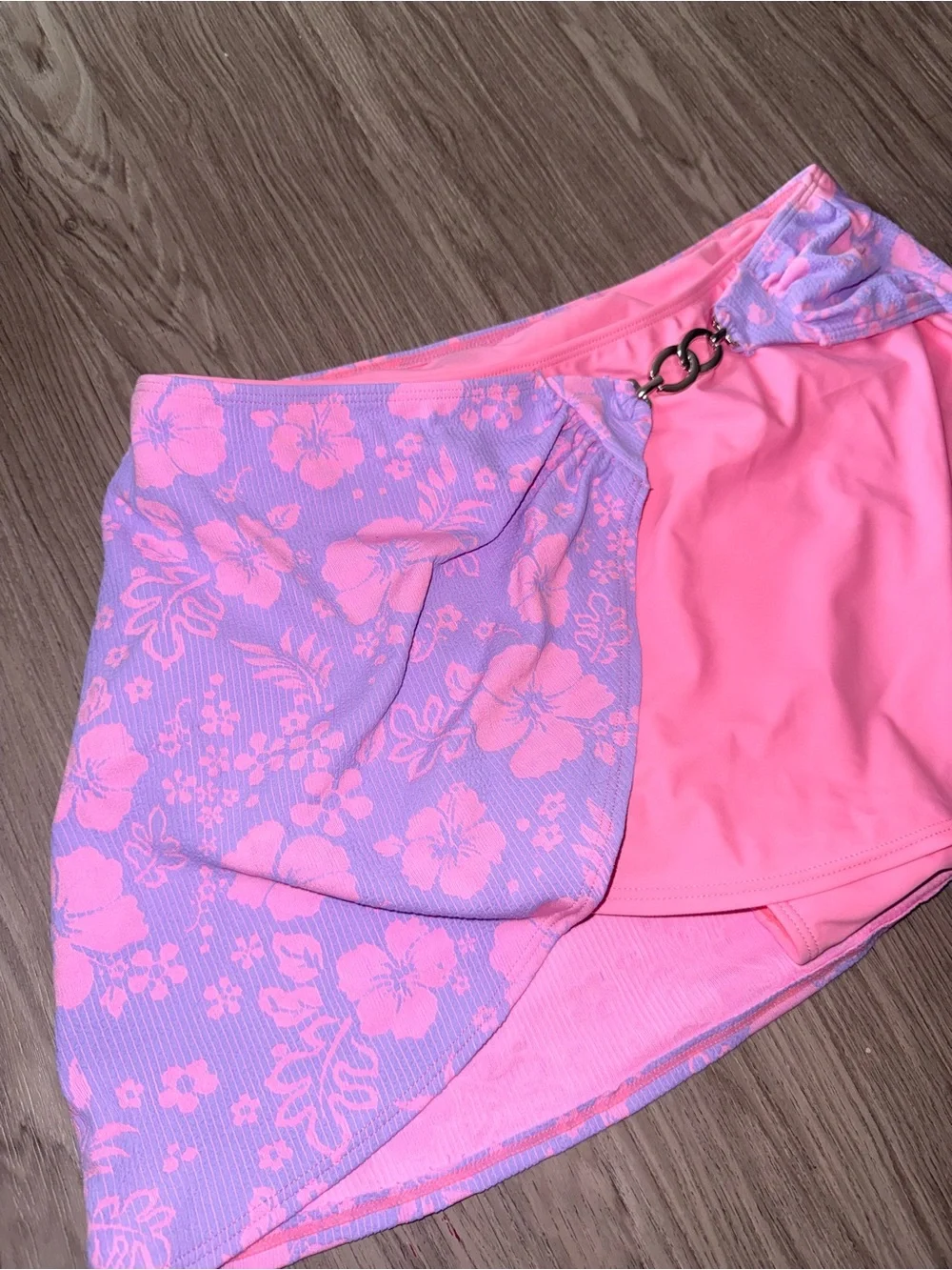 Pink and Lavender Floral Chain Accent Skirt - Picture 2 of 4